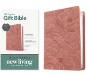 Omslag van Premium Gift Bible NLT, Filament Enabled (LeatherLike, Dusty Pink Petals, Red Letter)