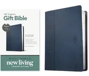 Omslag van Premium Gift Bible NLT, Filament Enabled (LeatherLike, Blue Cross, Red Letter)