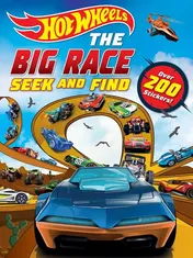 Omslag van Hot Wheels: The Big Race Seek and Find 100% Officially Licensed by Mattel, Over 200 Stickers, Perfect for Car Rides for Kids Ages 4 to 8 Years Old