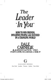 Omslag van The Leader in You How to Win Friends, Influence People, and Succeed in a Changing World