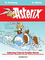 Omslag van Asterix Omnibus Vol. 6 Collecting Asterix in Switzerland, The Mansions of the Gods, and Asterix and the Laurel Wreath