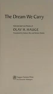 Omslag van The Dream We Carry Selected and Last Poems of Olav H. Hauge