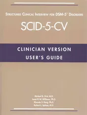 Omslag van User's Guide for the SCID-5-CV Structured Clinical Interview for DSM-5 Disorders, Clinician Version