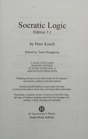 Omslag van Socratic Logic A Logic Text Using Socratic Method, Platonic Questions & Aristotelian Principles
