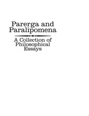 Omslag van Parerga and Paralipomena A Collection of Philosophical Essays