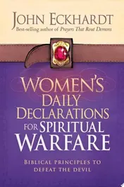 Omslag van Women's Daily Declarations for Spiritual Warfare Biblical Principles to Defeat the Devil