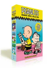 Omslag van Peanuts Graphic Novel Collection (Boxed Set) Snoopy Soars to Space; Adventures with Linus and Friends!; Batter Up, Charlie Brown!