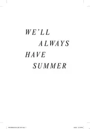 Omslag van We'll Always Have Summer