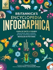 Omslag van Britannicas Encyclopedia Infographica 1,000s of Facts and Figures: About Earth, Space, Animals, the Body Technology and More: Revealed in Pictures