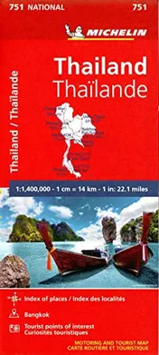 Omslag van Michelin Map Thailand 751 (Michelin Country Maps, 751) (English and French Edition)