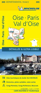 Omslag van Carte Départemental Michelin Oise, Paris, Val d'Oise (French Edition)