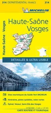 Omslag van Carte Départemental Michelin Haute-Saône, Vosges (French Edition)