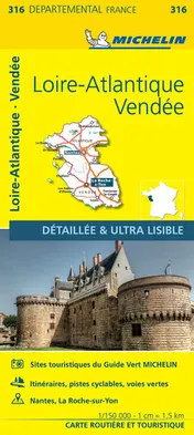 Omslag van Carte Départemental Michelin Loire-Atlantique, Vendée (French Edition)