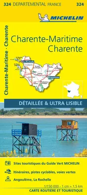Omslag van Carte Départemental Michelin Charente-Maritime, Charente (French Edition)