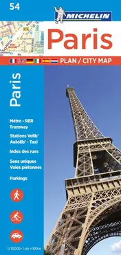 Omslag van Michelin Paris Street Map + Index Map 54