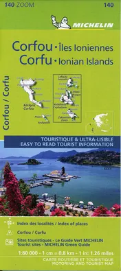 Omslag van Michelin ZOOM Corfu and the Ionian Islands Map 140: Greece (Michelin Zoom, 140)