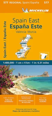 Omslag van Michelin Spain: East, Valencia Murcia Map 577 (Maps/Regional (Michelin)) (English and Spanish Edition)