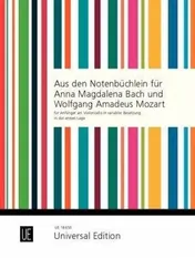 Omslag van Aus Den Notenbüchlein Für Anna Magdalena Bach und Wolfgang Amadeus Mozart Für Anfänger Am Violoncello (in Variabler Besetzung) in Der Ersten Lage. Für Violoncello Oder 2 Violoncelli Oder Violoncello und Klavier.