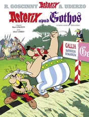 Omslag van Asterix apud Gothos Goscinny et Uderzo novum periculum Asterigis et Obeligis praebent
