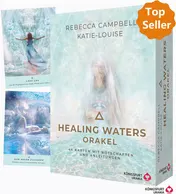 Omslag van Healing Waters Orakel - 44 Karten mit Botschaften und Anleitungen 44 Orakelkarten und 176-seitiges Booklet