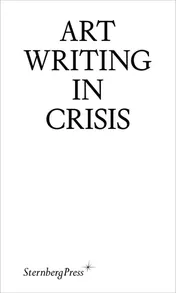 Omslag van Art Writing in Crisis