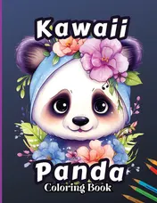 Omslag van Kawaii Panda Coloring Book Stress Relief & Relaxation Coloring Page for Kids, Adorable and Fun Birthday Present for Boys and Girls