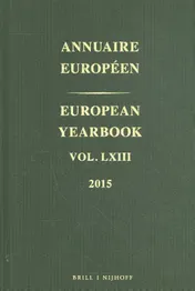 Omslag van European Yearbook / Annuaire Européen, Volume 63 (2015