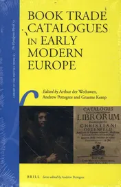 Omslag van Book Trade Catalogues in Early Modern Europe