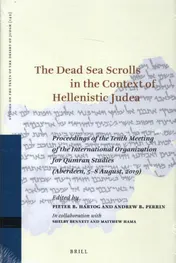 Omslag van The Dead Sea Scrolls in the Context of Hellenistic Judea