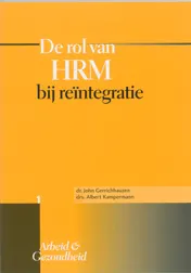 Omslag van De rol van HRM bij reintegratie