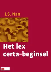Omslag van Het lex certa-beginsel
