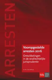 Omslag van Vooropgestelde arresten 2016