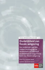 Omslag van Duidelijkheid van fiscale wetgeving
