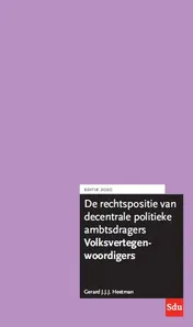 Omslag van De rechtspositie van decentrale politieke ambtsdragers, Volksvertegenwoordigers. Editie 2020