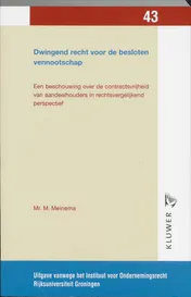 Omslag van Dwingend recht voor de besloten vennootschap