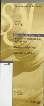 Omslag van Wet op de Omzetbelasting 1968 (BTW)
