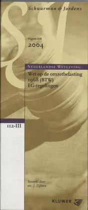 Omslag van Wet op de omzetbelasting 1968 (BTW) / EG-regelingen