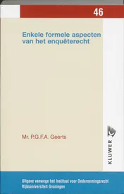 Omslag van Enkele formele aspecten van het enqueterecht