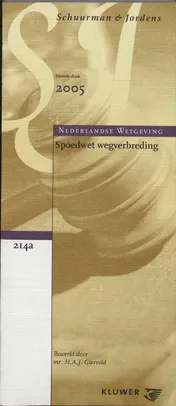 Omslag van Spoedwetgeving wegverbreding