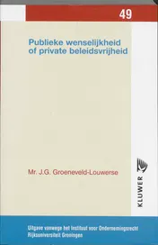 Omslag van Publieke wenselijkheid of private beleidsvrijheid
