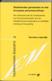 Omslag van Nederlandse gemeenten en het Europese personenverkeer