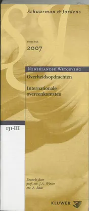 Omslag van Overheidsopdrachten. Internationale overeenkomsten