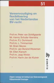 Omslag van Vereenvoudiging en flexibilisering van het Nederlands BV-recht
