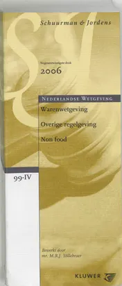 Omslag van S&J 099-IV Warenwetgeving Overige Regelgeving III