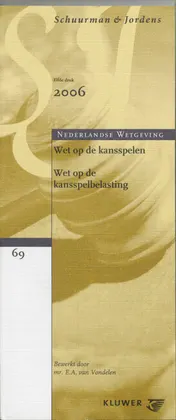 Omslag van WET op de kansspelen / Wet op de kansspelbelasting