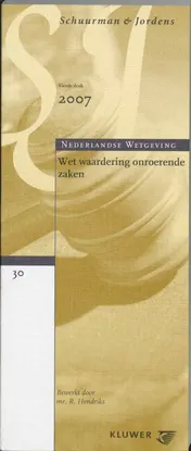 Omslag van Wet Waardering Onroerendende Zaken