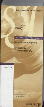 Omslag van Veterinaire wetgeving