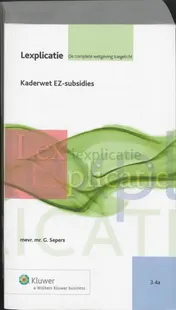 Omslag van Kaderwet EZ-subsidies