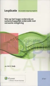 Omslag van Wetgeving hoger onderwijs WHW en aanverwante wetgeving