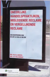 Omslag van Oneerlijke handelspraktijken, misleidende reclame en vergelijkende reclame